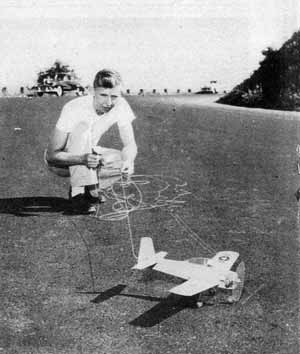 Willie Willingham in a publicity shot with a American Junior Firebee equipped with a Firecracker Engine